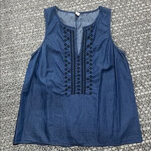 Old Navy | Jean Tank With Embroidery